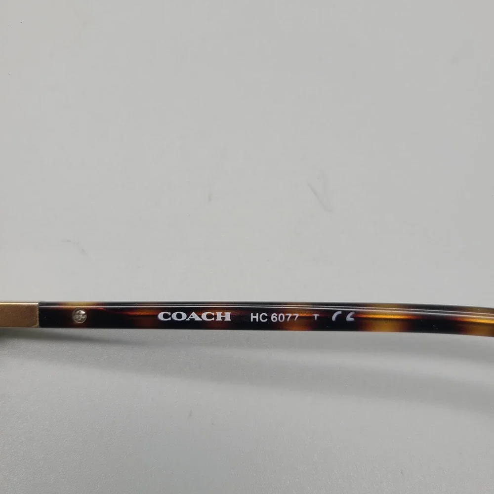 Coach HC 6077 Eyeglasses Purple Dark Tortoise Gold Logo Rectangular Frames 51-15